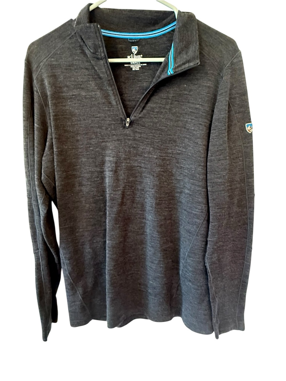 Kuhl  Men's Dark Gray Quarter-Zip Pullover Sweater size small EUC